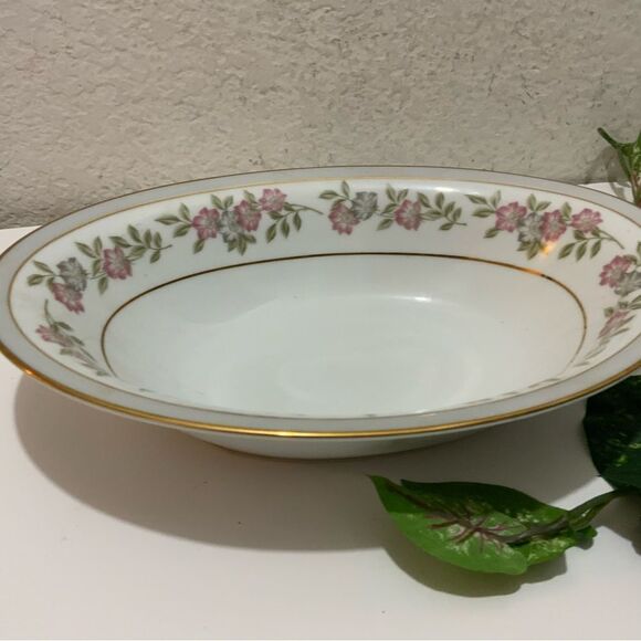 Noritake 5433 Floral Pattern Gold Trim Dish Oval Serving Bowl 10.5" x 7.5" G5 - Picture 5 of 12